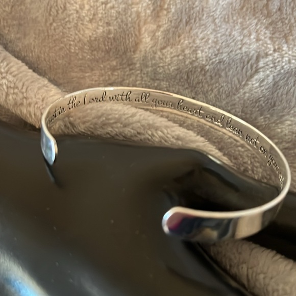 Silver Colored Cuff Scripture Bracelet - Picture 5 of 5